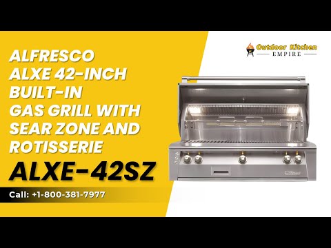 Alfresco ALXE 42-Inch Built-In Gas Grill With Sear Zone And Rotisserie