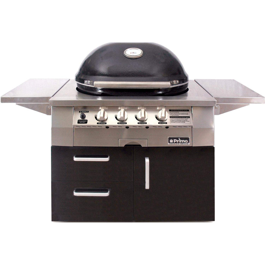 Primo All-In-One Oval G 420 Ceramic Gas Grill PGGXLC (Cart-Mounted) outdoor kitchen empire
