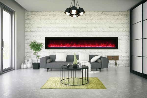 Remii Wall Mount Basic 100" Electric Fireplace WM-100-B outdoor kitchen empire