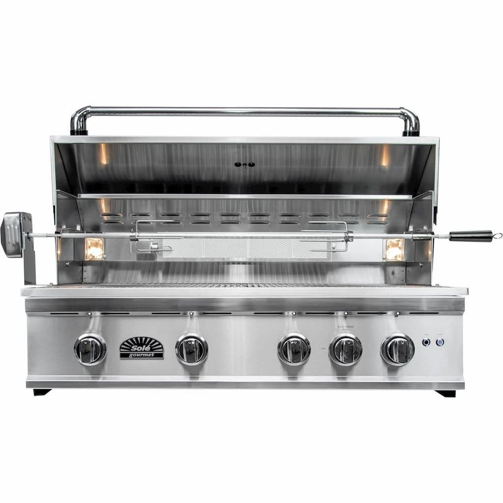 Sole Gourmet 38-inch TR Series 5-Burner Built-In Grill with LED Control Lighting & Rotisserie outdoor kitchen empire