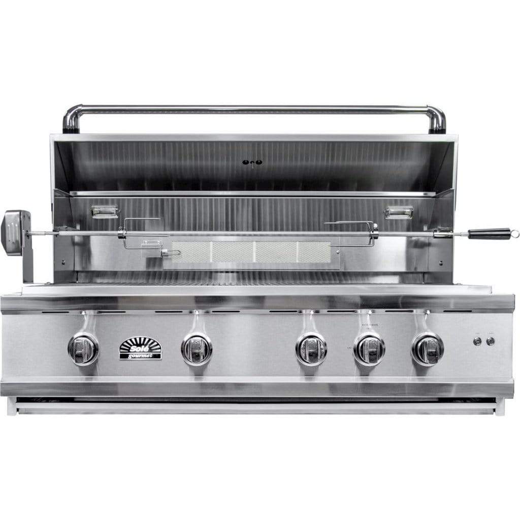 Sole Gourmet 42-inch Luxury Series 5-Burner Built-In Grill with LED Control Lighting & Rotisserie outdoor kitchen empire