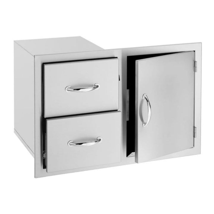 Summerset 30"/33"/36"/42" Stainless Steel 2-Drawer & Access Door Combo SSDC2 outdoor kitchen empire