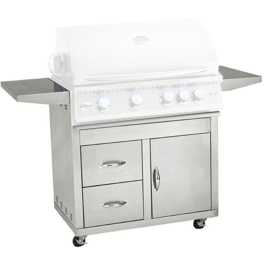 Summerset 32" Fully Assembled Door & 2-Drawer Combo Grill Cart for Sizzler Series CART-SIZ32-DC outdoor kitchen empire