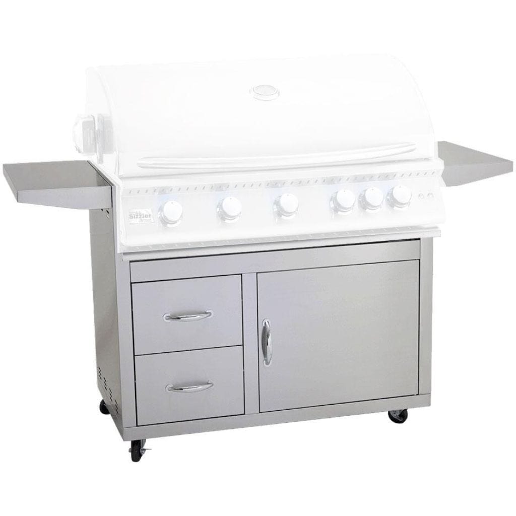 Summerset 40" Fully Assembled Door & 2-Drawer Combo Grill Cart for Sizzler Series CART-SIZ40-DC outdoor kitchen empire