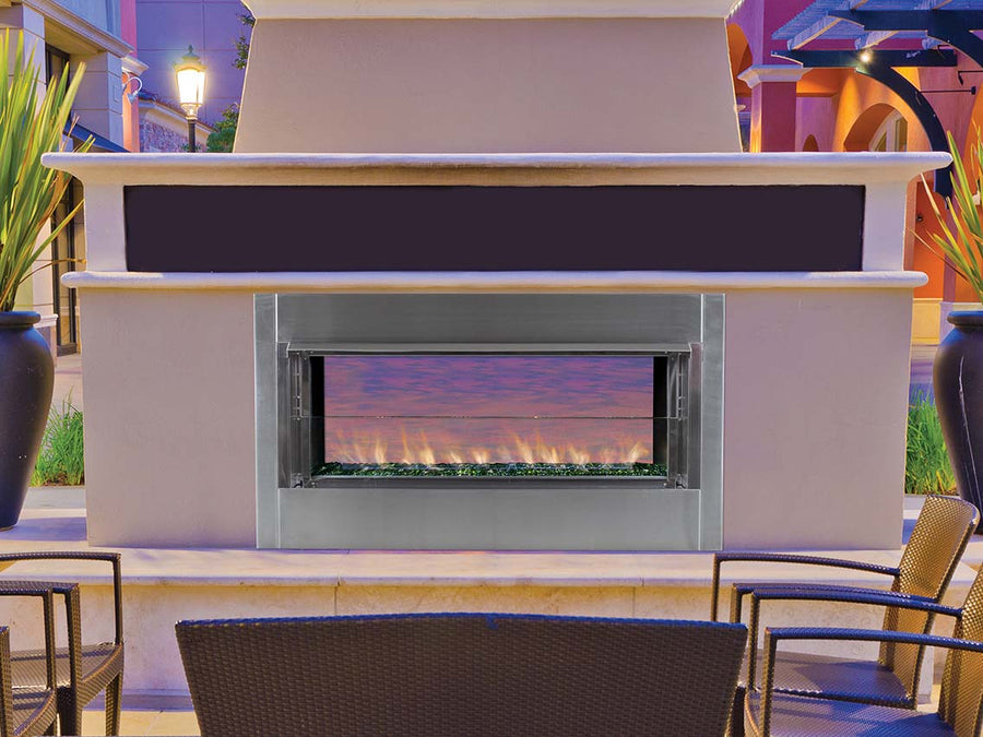 Superior 43" Vent-Free Contemporary Linear Outdoor Fireplace VRE4543 outdoor kitchen empire