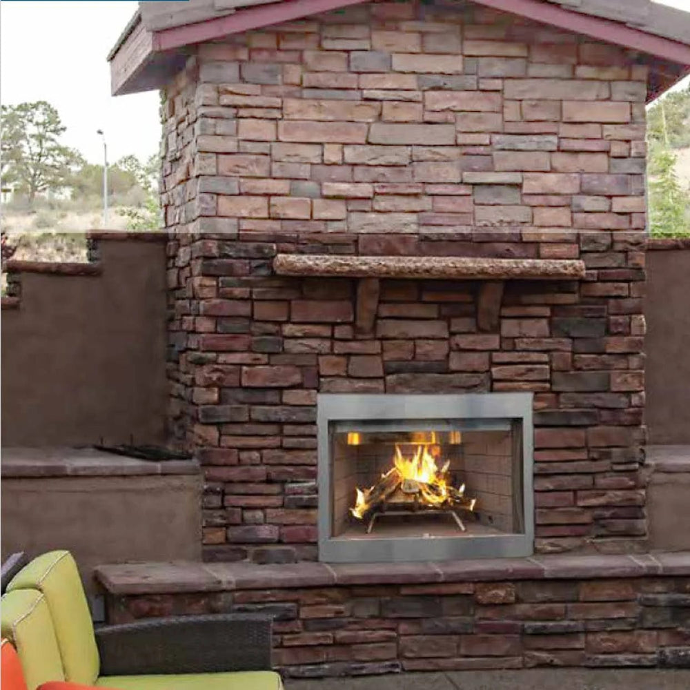 Superior WRE4500 36" Traditional Wood Burning Outdoor Fireplace WRE4536W outdoor kitchen empire
