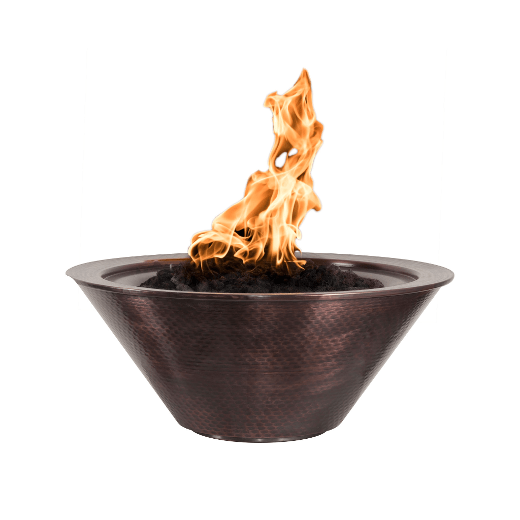 The Outdoor Plus Cazo 24" Match Lit Hammered Copper Round Fire Bowl OPT-101-24NWF outdoor kitchen empire