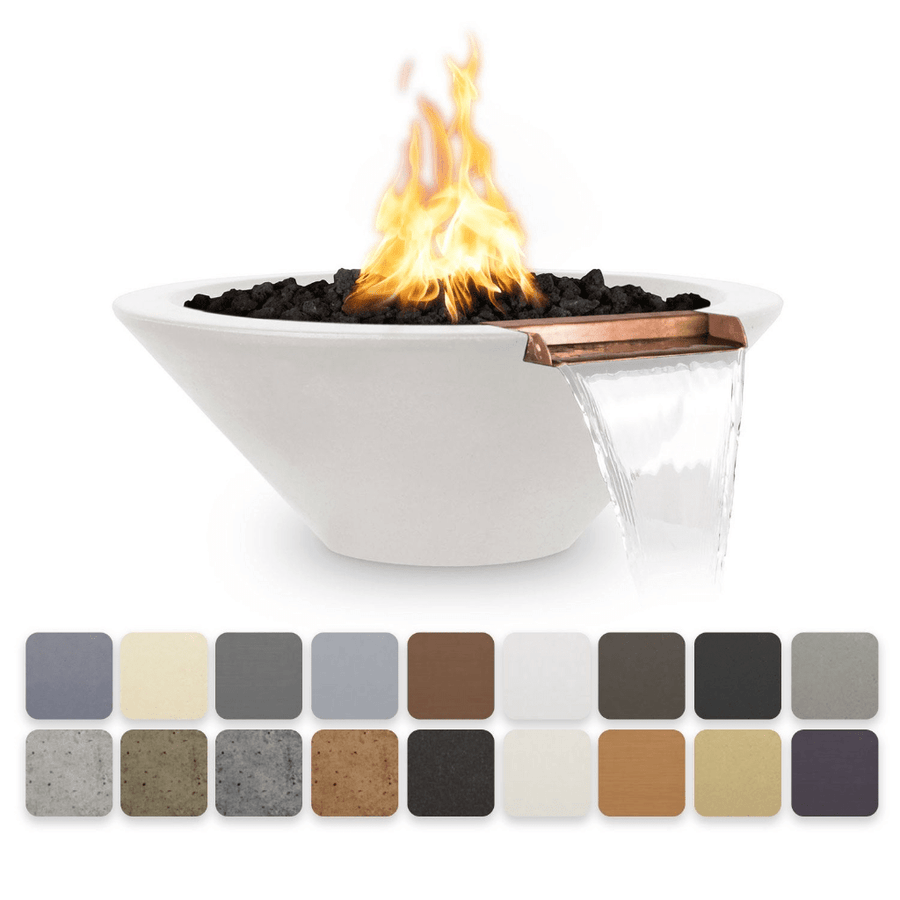 The Outdoor Plus Cazo GFRC 24" Match Lit Concrete Round Fire & Water Bowl OPT-24RFW outdoor kitchen empire