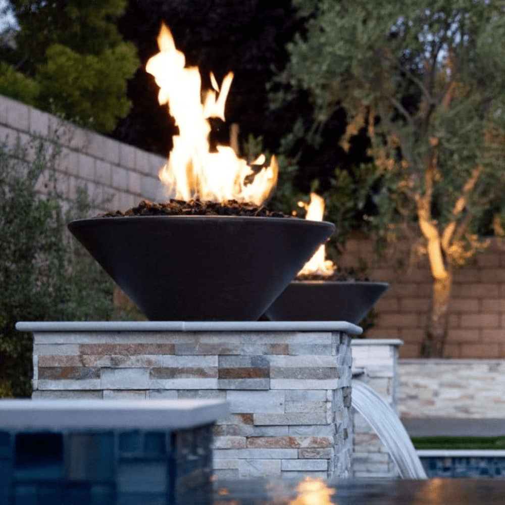 The Outdoor Plus Cazo GFRC 48" Match Lit Concrete Round Fire Bowl OOPT-48RFO outdoor kitchen empire