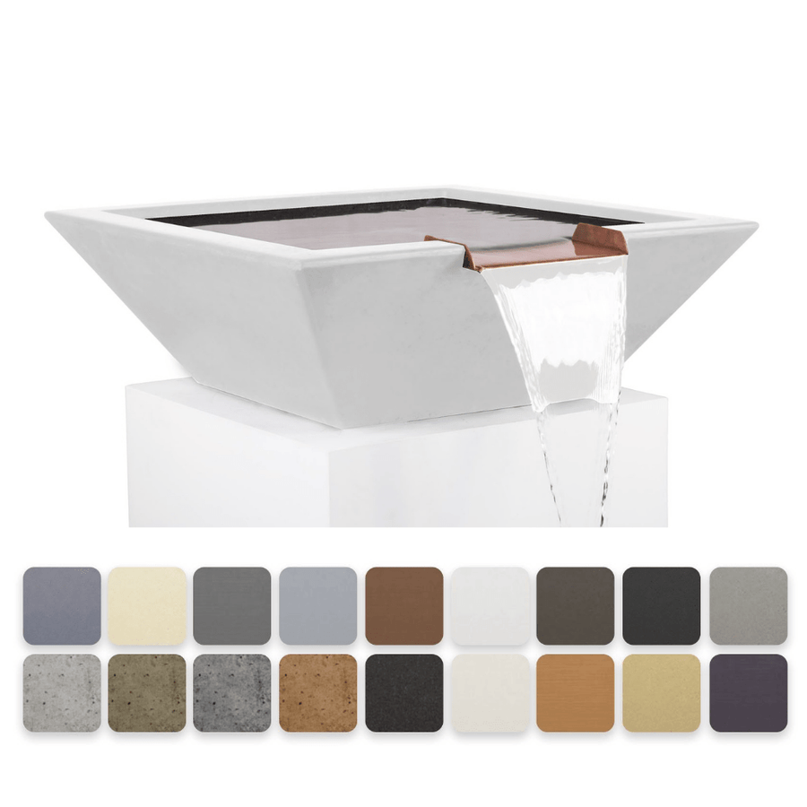 The Outdoor Plus Maya GFRC 24" Concrete Square Water Bowl OPT-24SWO outdoor kitchen empire
