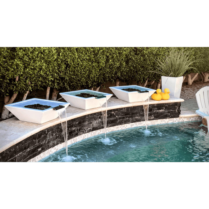The Outdoor Plus Maya GFRC 30" Concrete Square Water Bowl OPT-30SWO outdoor kitchen empire