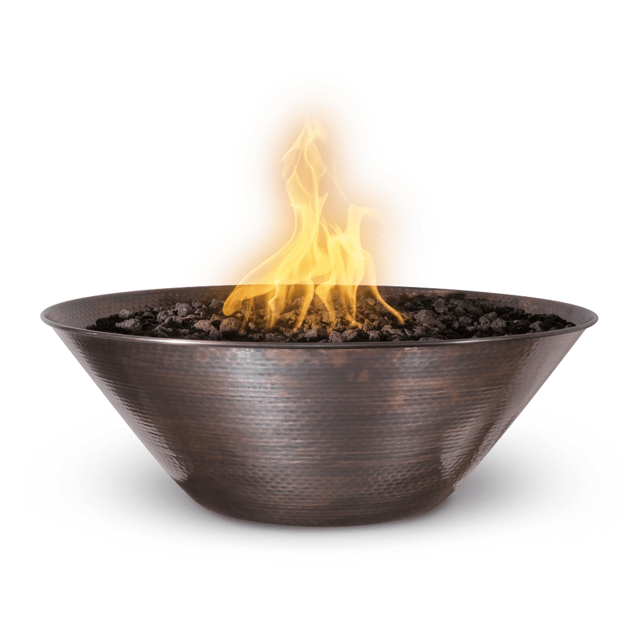 The Outdoor Plus Remi 31" Match Lit Hammered Copper Round Fire Bowl OPT-31RCFO outdoor kitchen empire