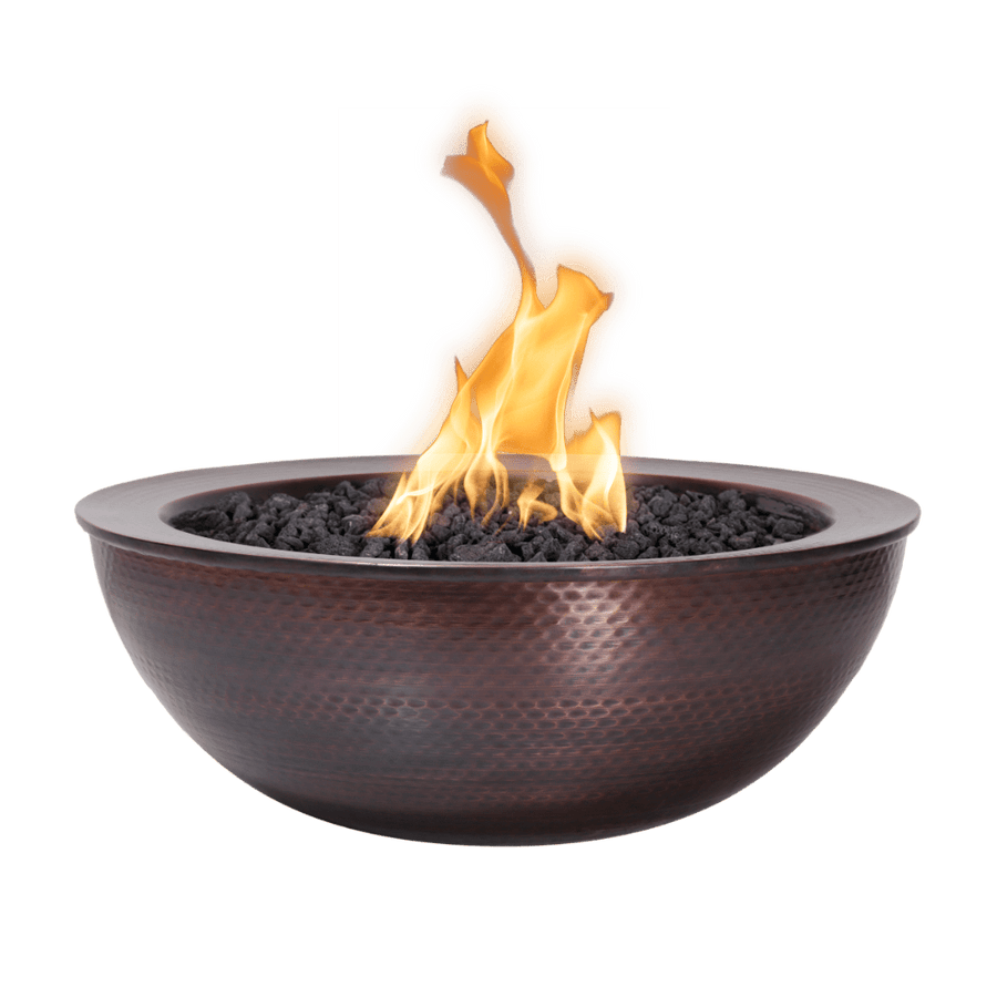The Outdoor Plus Sedona 27" Hammered Copper Round Match Lit Fire Bowl OPT-27RCPRFO outdoor kitchen empire