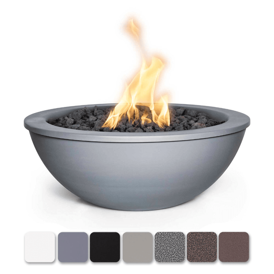 The Outdoor Plus Sedona 27" Powder Coated Steel Round Match Lit Fire Bowl OPT-27RPCFO outdoor kitchen empire