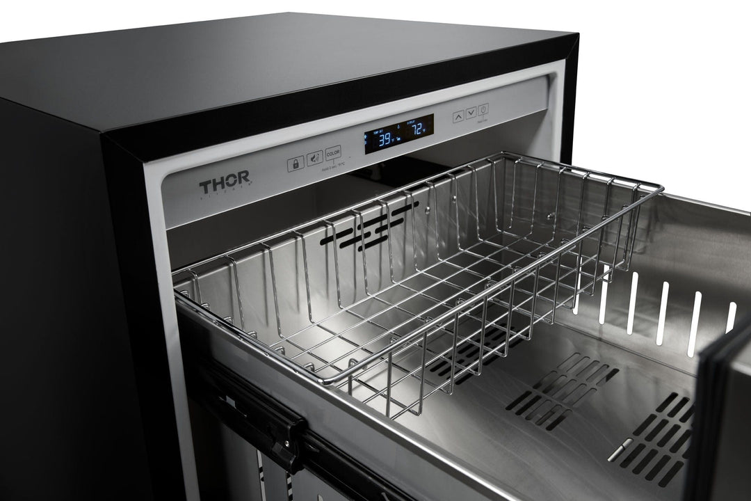 Thor Kitchen 24-Inch 5.4 cu. ft. Built-in Indoor/Outdoor Undercounter Double Drawer Refrigerator in Stainless Steel (TRF24U) outdoor kitchen empire