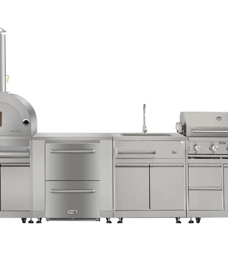 Thor Kitchen Outdoor Kitchen Pizza Oven and Cabinet in Stainless Steel (MK07SS304) outdoor kitchen empire