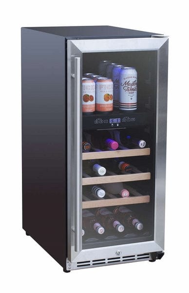 TrueFlame 15" Outdoor Rated Dual Zone Wine Cooler TF-RFR-15WD outdoor kitchen empire