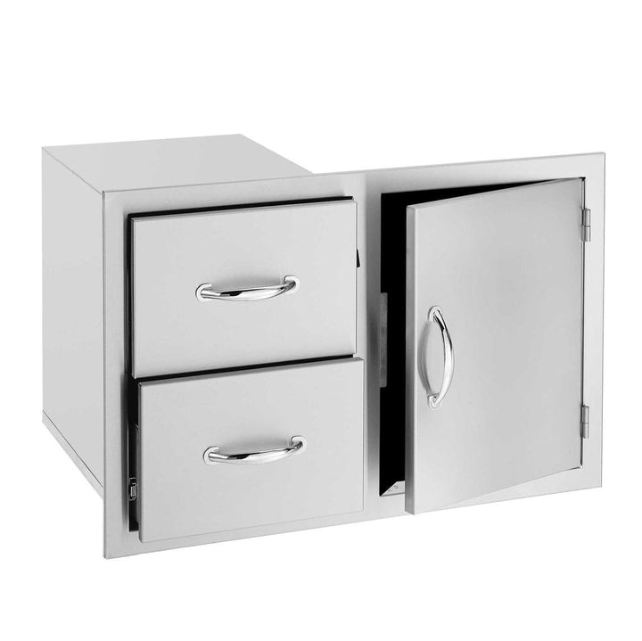 TrueFlame 33" 2-Drawer & Access Door Combo Masonry Frame Return TF-DC2-33M outdoor kitchen empire