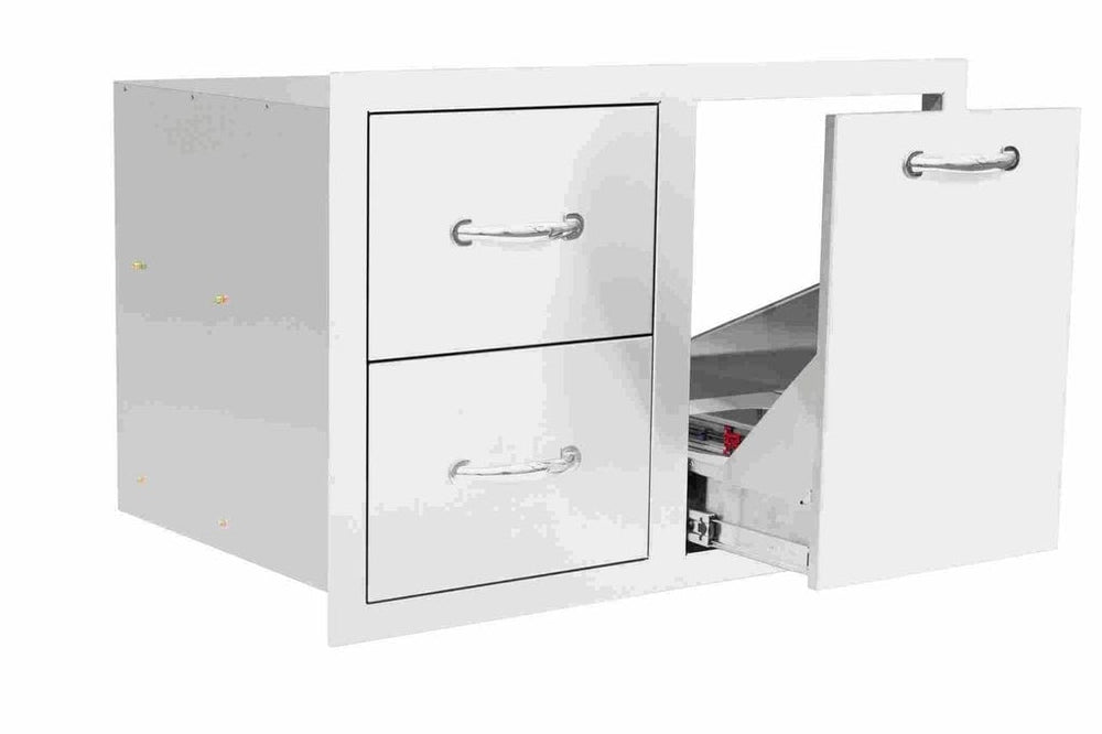 TrueFlame 33" 2-Drawer & Vented LP Tank Pullout Drawer Combo TF-DC2-33LP outdoor kitchen empire