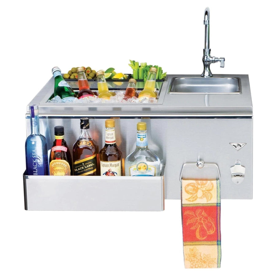 Twin Eagles 30-Inch Built-In Stainless Steel Outdoor Bar With Sink and Ice Bin Cooler TEOB30-B outdoor kitchen empire