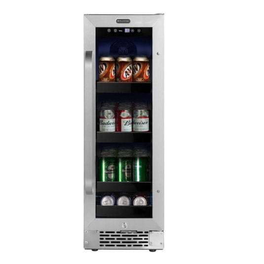 Whynter BBR-638SB 12 inch Built-In 60 Can Undercounter Stainless Steel Beverage Refrigerator with Reversible Door, Digital Control, Lock and Carbon Filter outdoor kitchen empire
