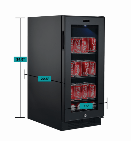 Whynter BBR-801BG Built-in Black Glass 80-can capacity 3.4 cu ft. Beverage Refrigerator outdoor kitchen empire