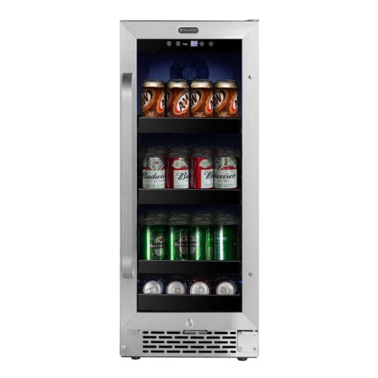 Whynter BBR-838SB 15 inch Built-In 80 Can Undercounter Stainless Steel Beverage Refrigerator with Reversible Door, Digital Control, Lock and Carbon Filter outdoor kitchen empire