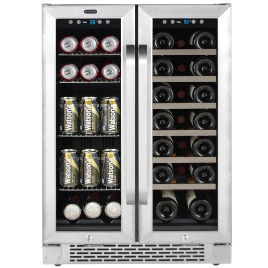 Whynter BWB-2060FDS 24″ Built-In French Door Dual Zone 20 Bottle Wine Refrigerator 60 Can Beverage Center outdoor kitchen empire