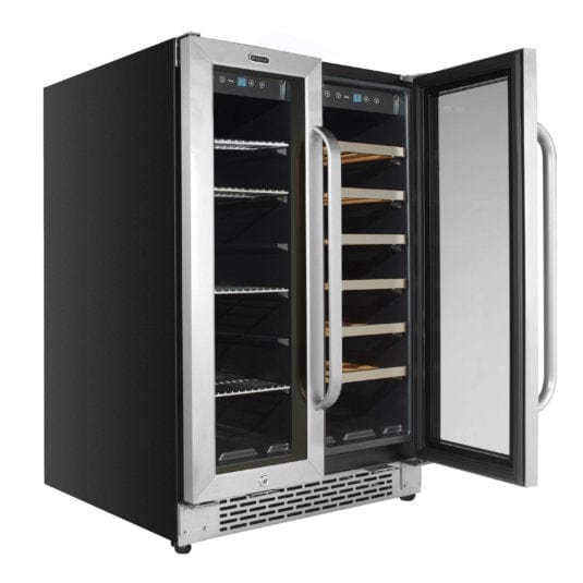 Whynter BWB-2060FDS 24″ Built-In French Door Dual Zone 20 Bottle Wine Refrigerator 60 Can Beverage Center outdoor kitchen empire