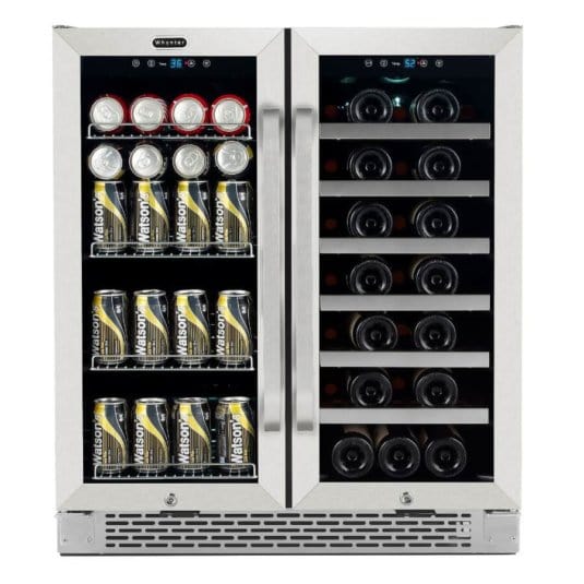 Whynter BWB-3388FDS 30″ Built-In French Door Dual Zone 33 Bottle Wine Refrigerator 88 Can Beverage Center outdoor kitchen empire