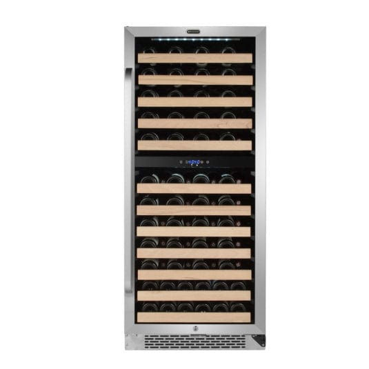 Whynter BWR-0922DZ 92 Bottle Built-in Stainless Steel Dual Zone Compressor Wine Refrigerator with Display Rack and LED display outdoor kitchen empire