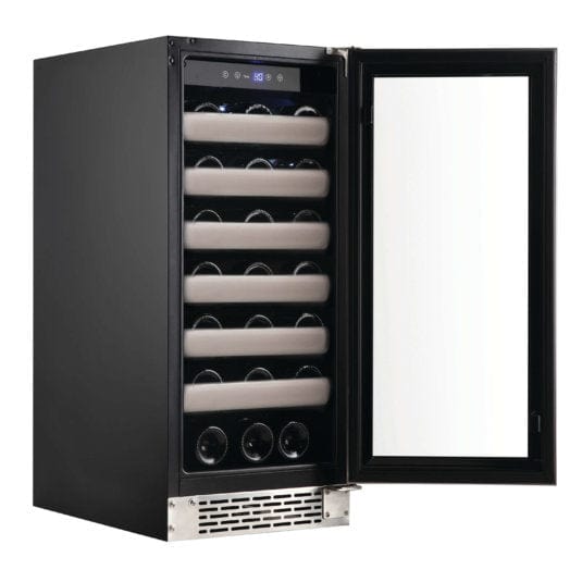Whynter BWR-331SL Elite 33 Bottle Seamless Stainless Steel Door Single Zone Built-in Wine Refrigerator outdoor kitchen empire