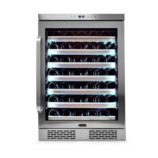 Whynter BWR-545XS Elite Spectrum Lightshow 54 Bottle Stainless Steel 24 inch Built-in Wine Refrigerator with Touch Controls and Lock outdoor kitchen empire