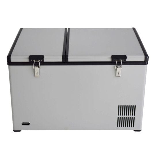 Whynter FM-901DZ 90 Quart Dual Zone Portable Fridge/Freezer with 12V Option and Wheels outdoor kitchen empire