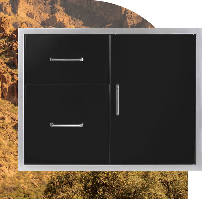 Wildfire Door/Drawer Combo 30” x 24” Black Stainless Steel WF-DDWCOMBO3025-BSS outdoor kitchen empire