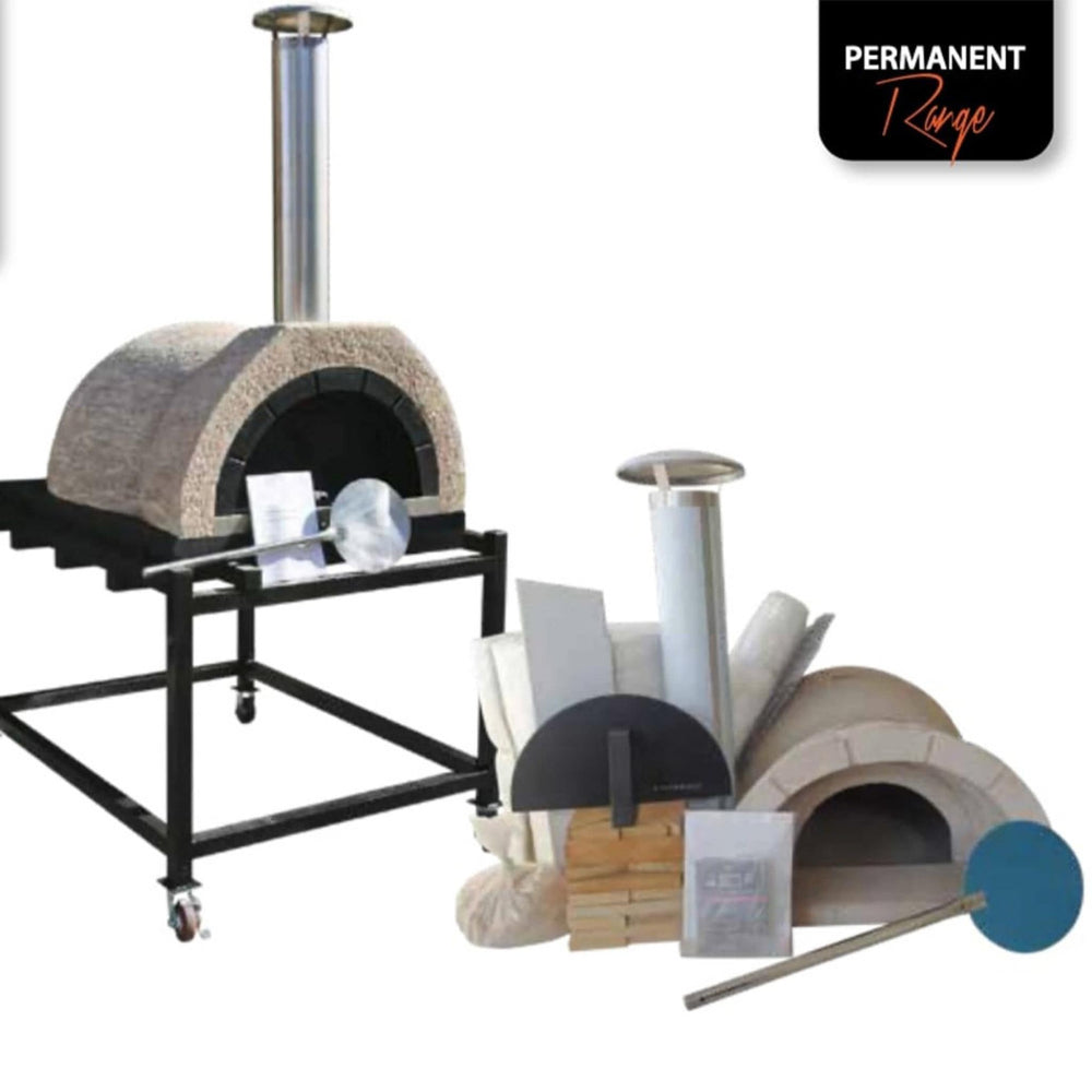 WPPO DIY Wood Fired Pizza Oven with SS Flue and Black Door outdoor kitchen empire