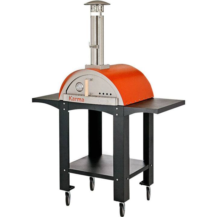 WPPO Karma 25 Wood Fired Pizza Oven with Black Cart outdoor kitchen empire